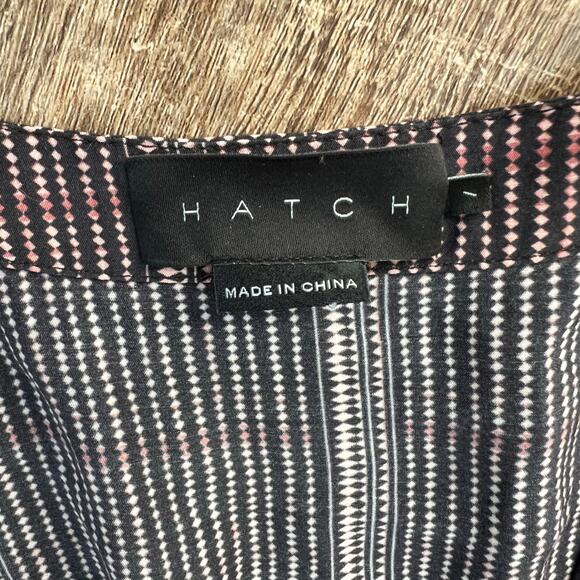 Hatch The Paulina Maternity Dress Brown Printed Crepe Comfortable V-Neck Silk - Picture 5 of 5